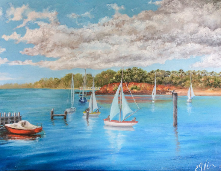 Boats at Mornington - Oil on Canvas $150