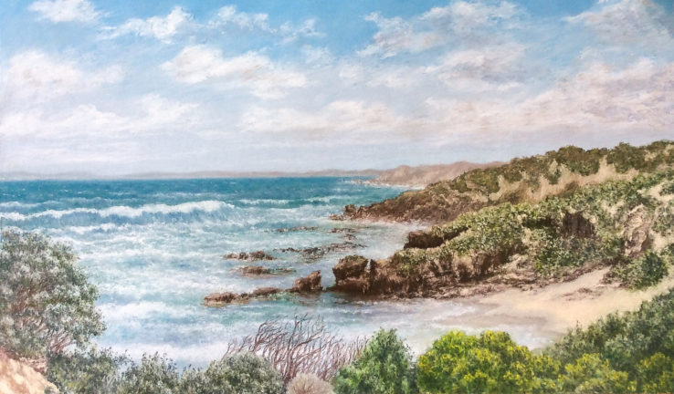 Sand Dunes at Breakwater Bay - Soft Pastel Painting